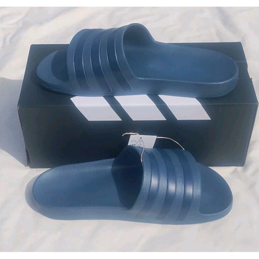Adidas Adilette Aqua Slip On Sandals Slides Dark Blue Summer IF0895 Mens Size 11